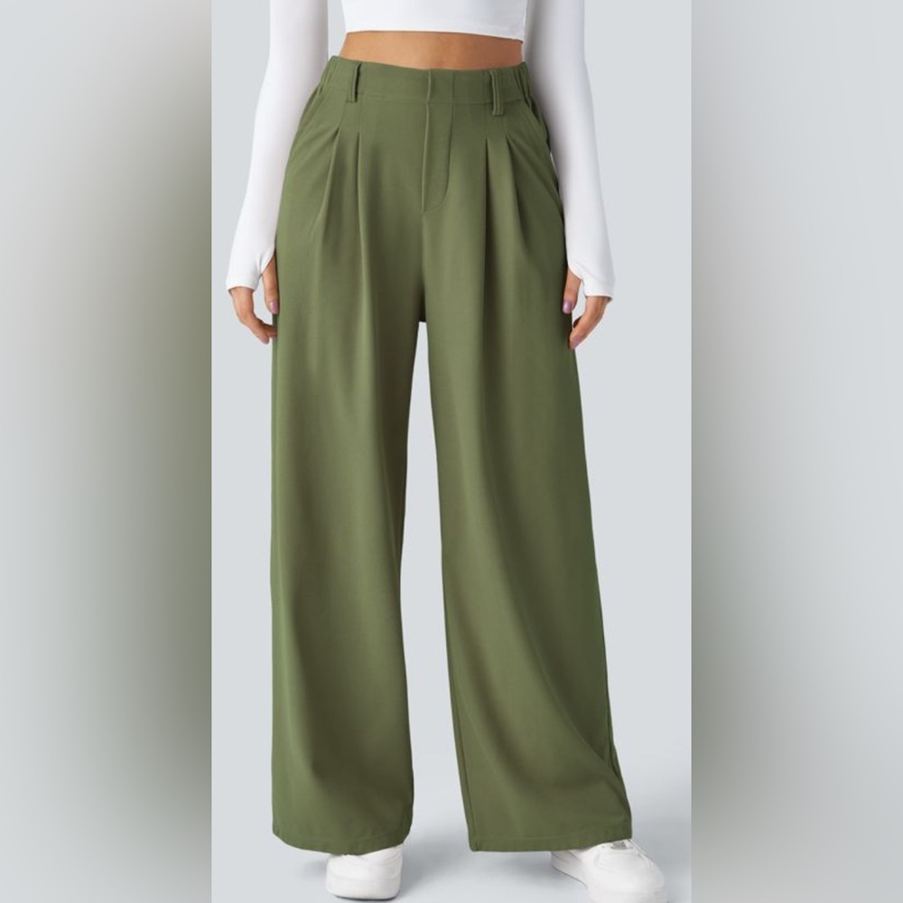 NEW - Halara Flex High Waisted Pocket Wide Leg Waffle Work Pants